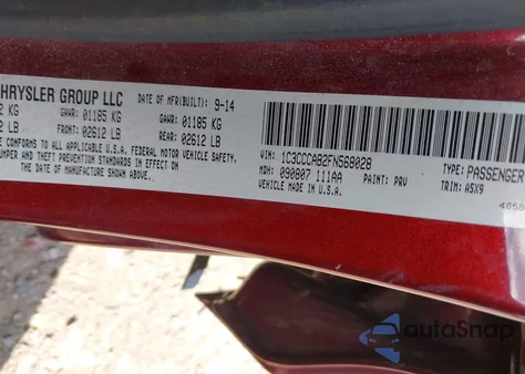 2015 Chrysler 200 Limited из США, поврежденный, VIN 1C3CCCAB2FN568028